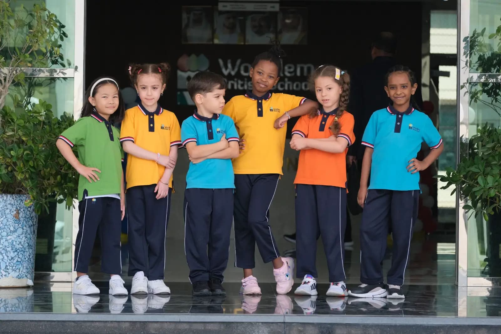 Students in house colours