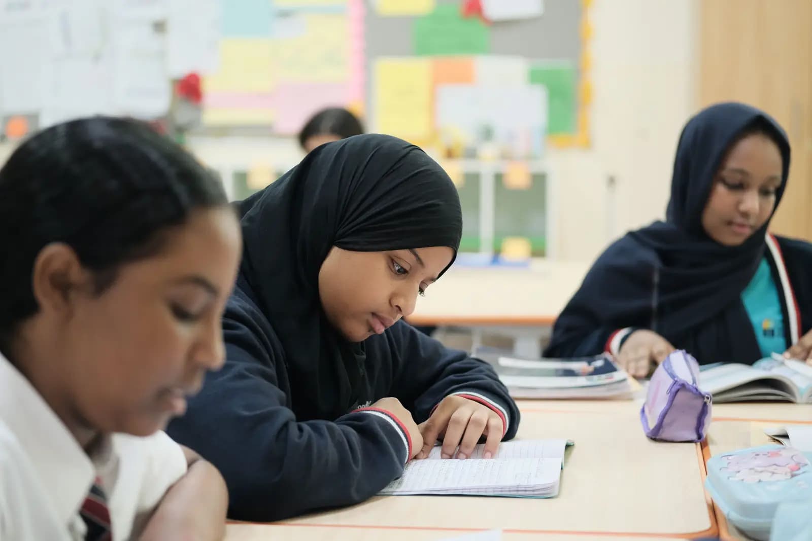 Students studying in the classroom