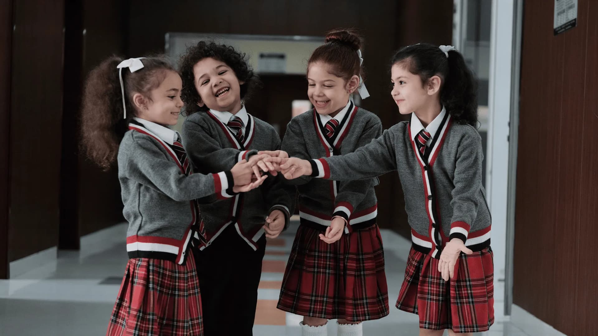 Students at Woodlem British School, Ajman