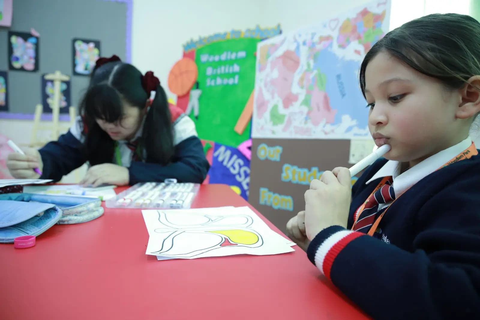 Pupils creating artwork