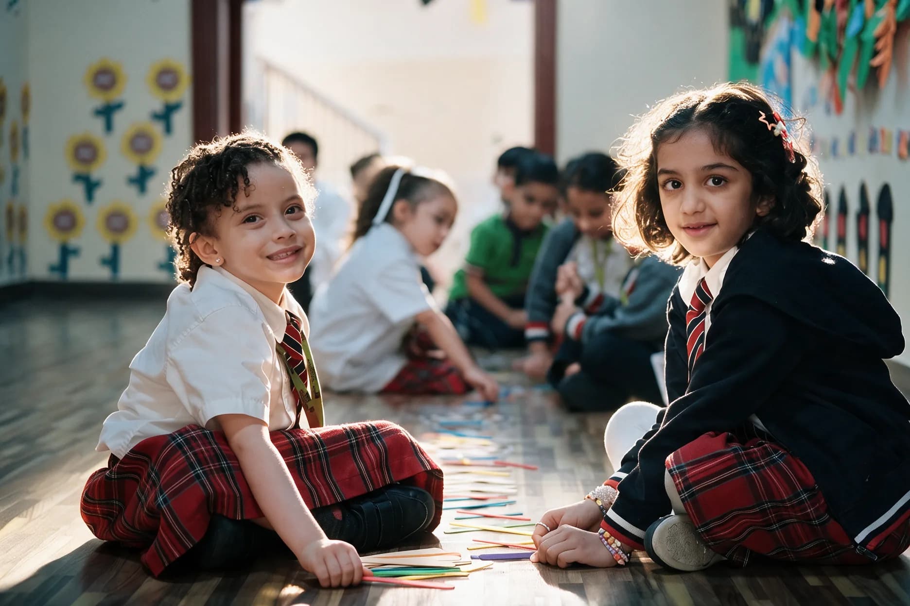 Early years pupils learning at Woodlem British School